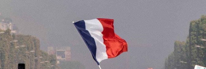 raising the blue red and white flag